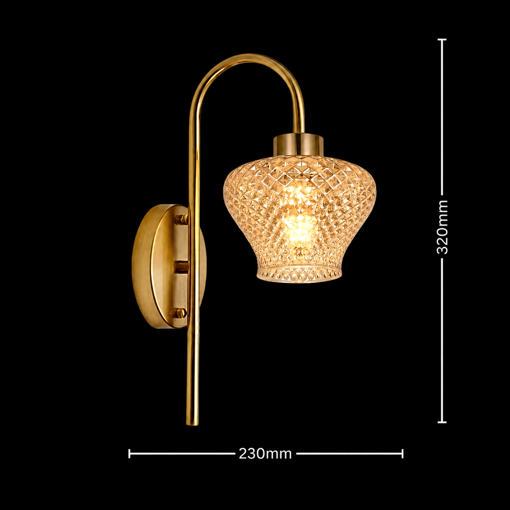 Lyra Glimmer Modern Golden Finish Wall Lamp