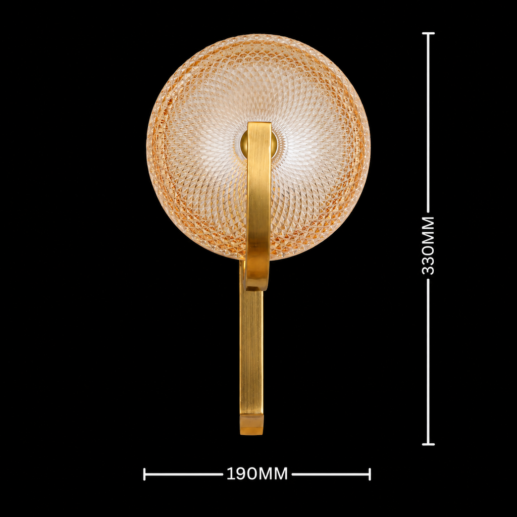 Solara Refract - Art Deco Glass Wall Sconce with Brass Accent