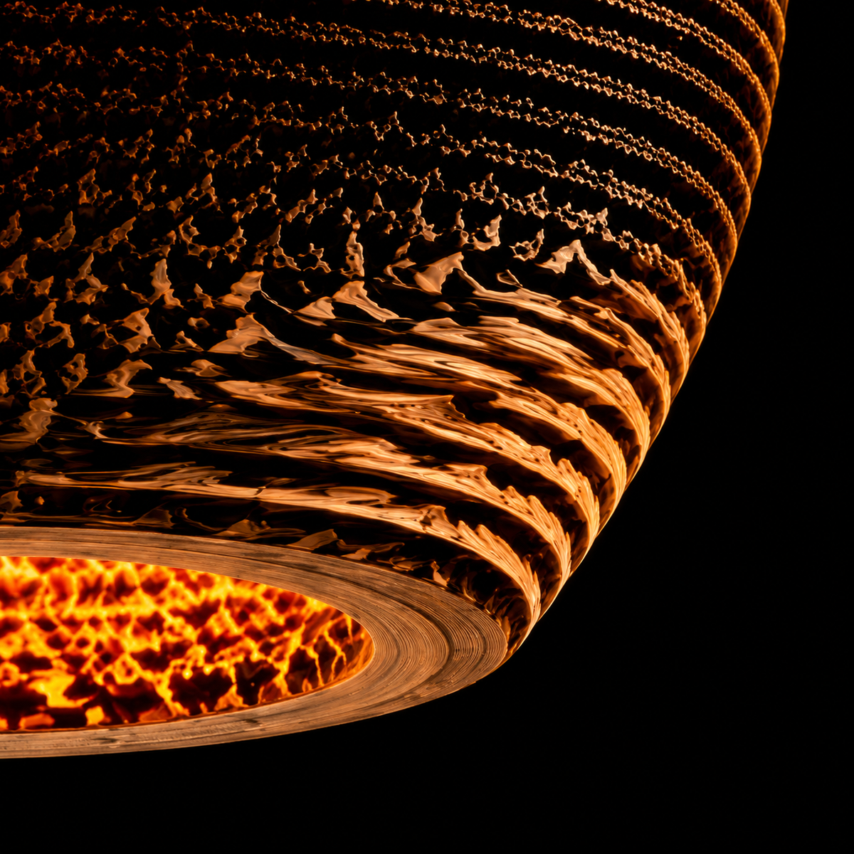 Amber Weave Tall Textured Pendant Light
