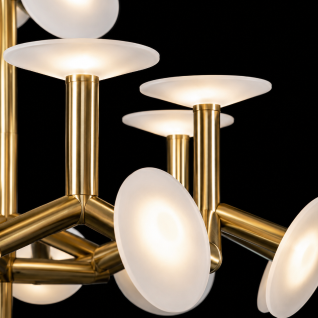 Aurelio Modern Brass Disc Chandelier