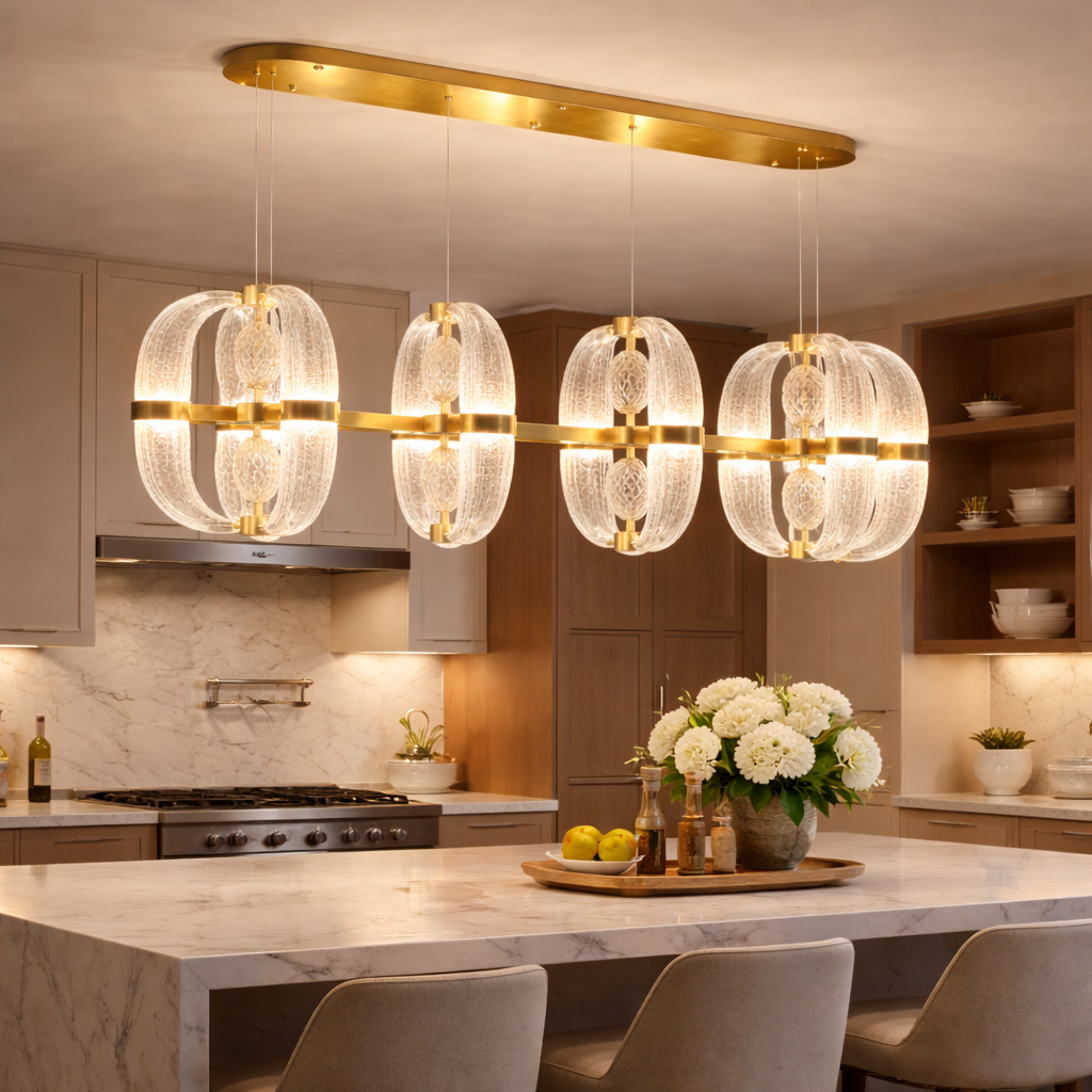 Aurelia Gold Crystal Linear Chandelier