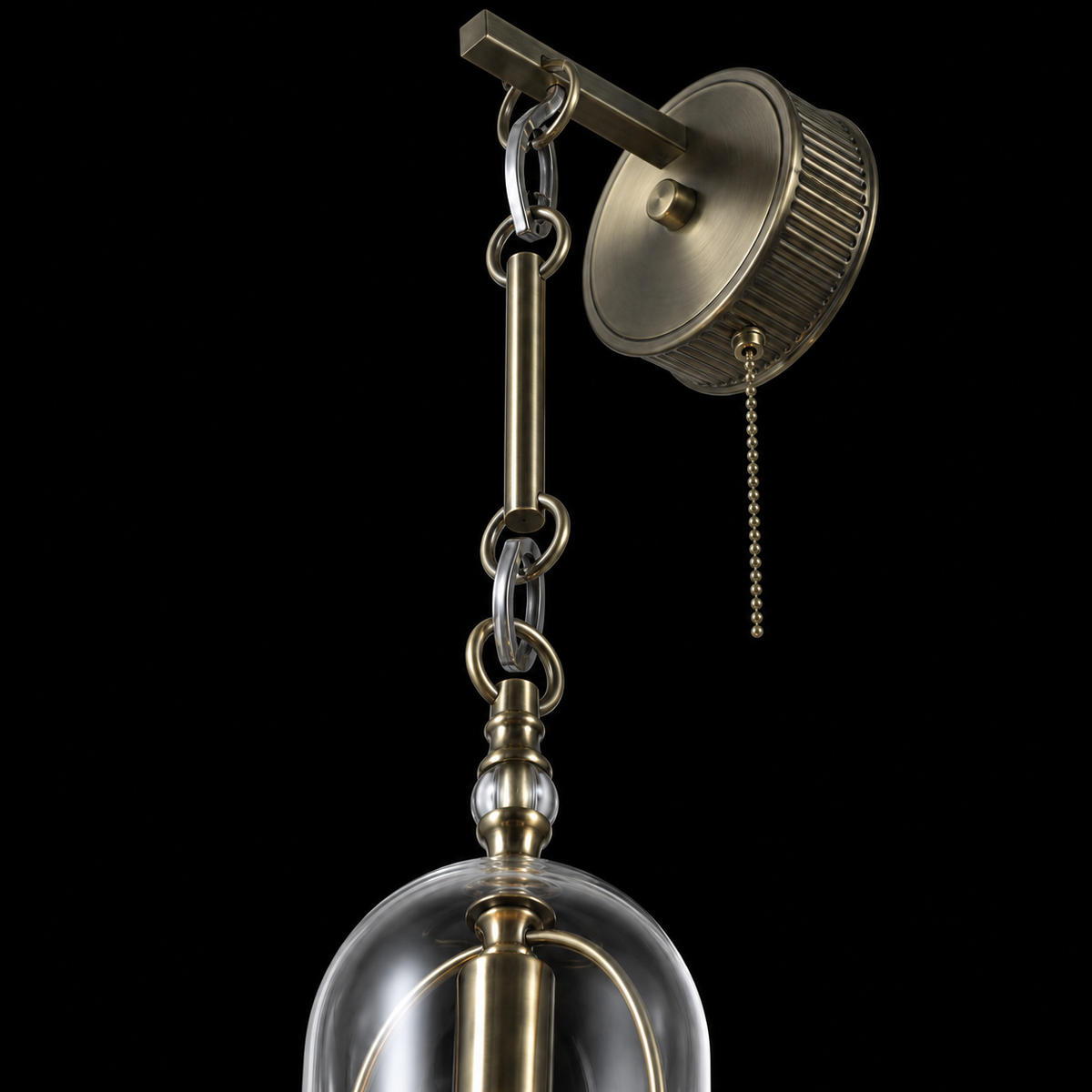 Luxury Vintage Brass Glass Hanging Light Fixture
