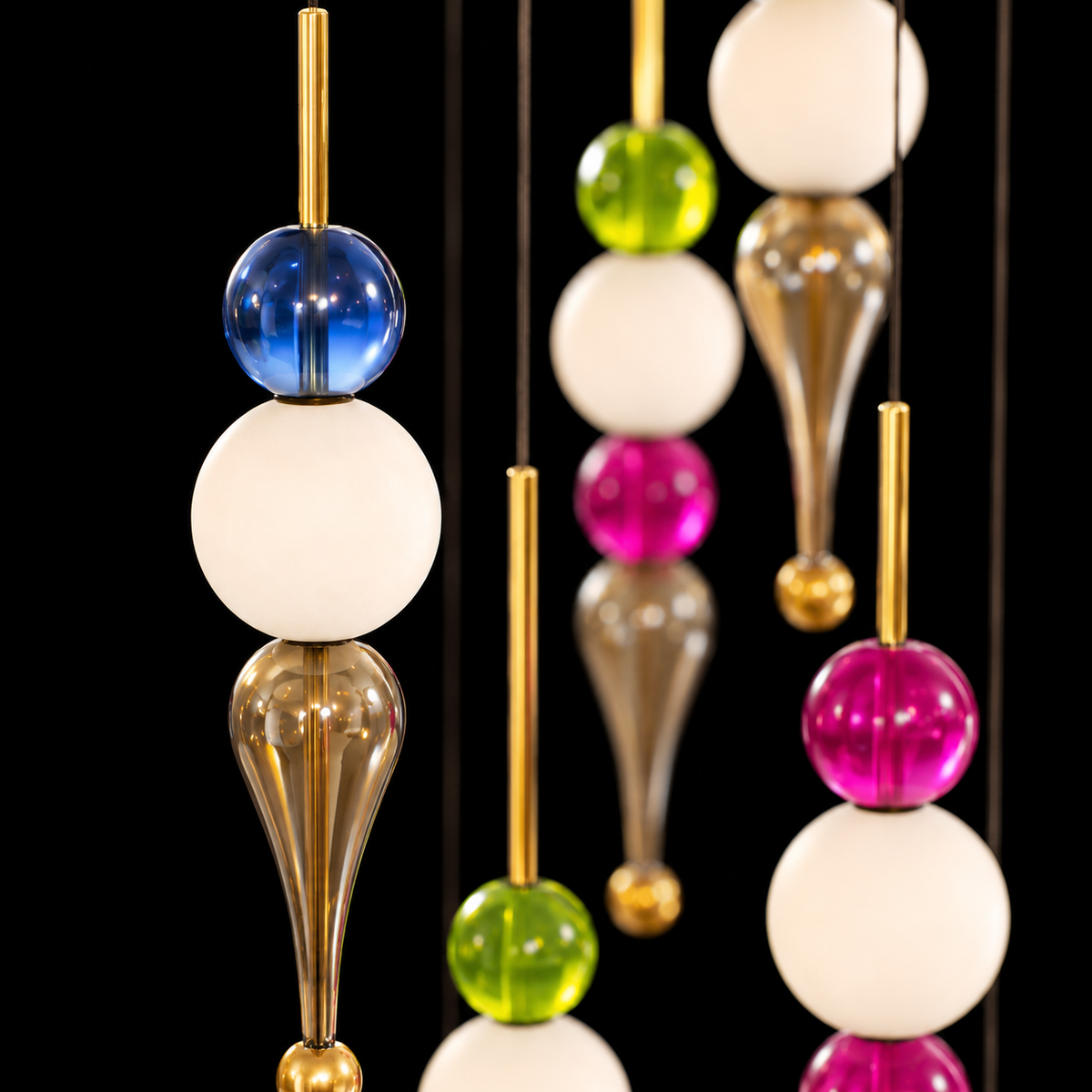 Prism Cascade Pendant Chandelier – Artistic Luxury for Modern Interiors