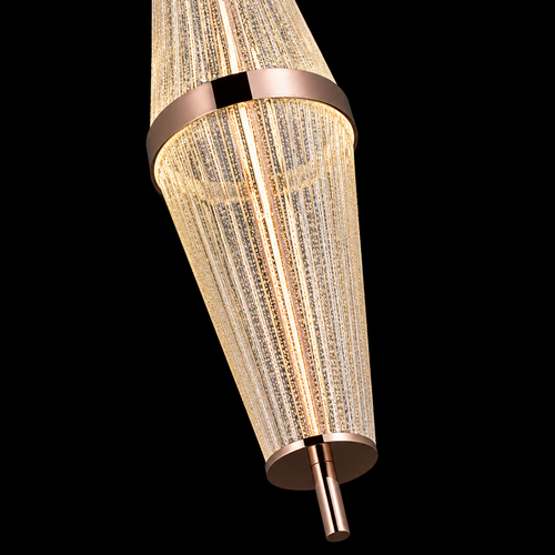 Luminara Crystal Teardrop Pendant Lamp in Rose Gold