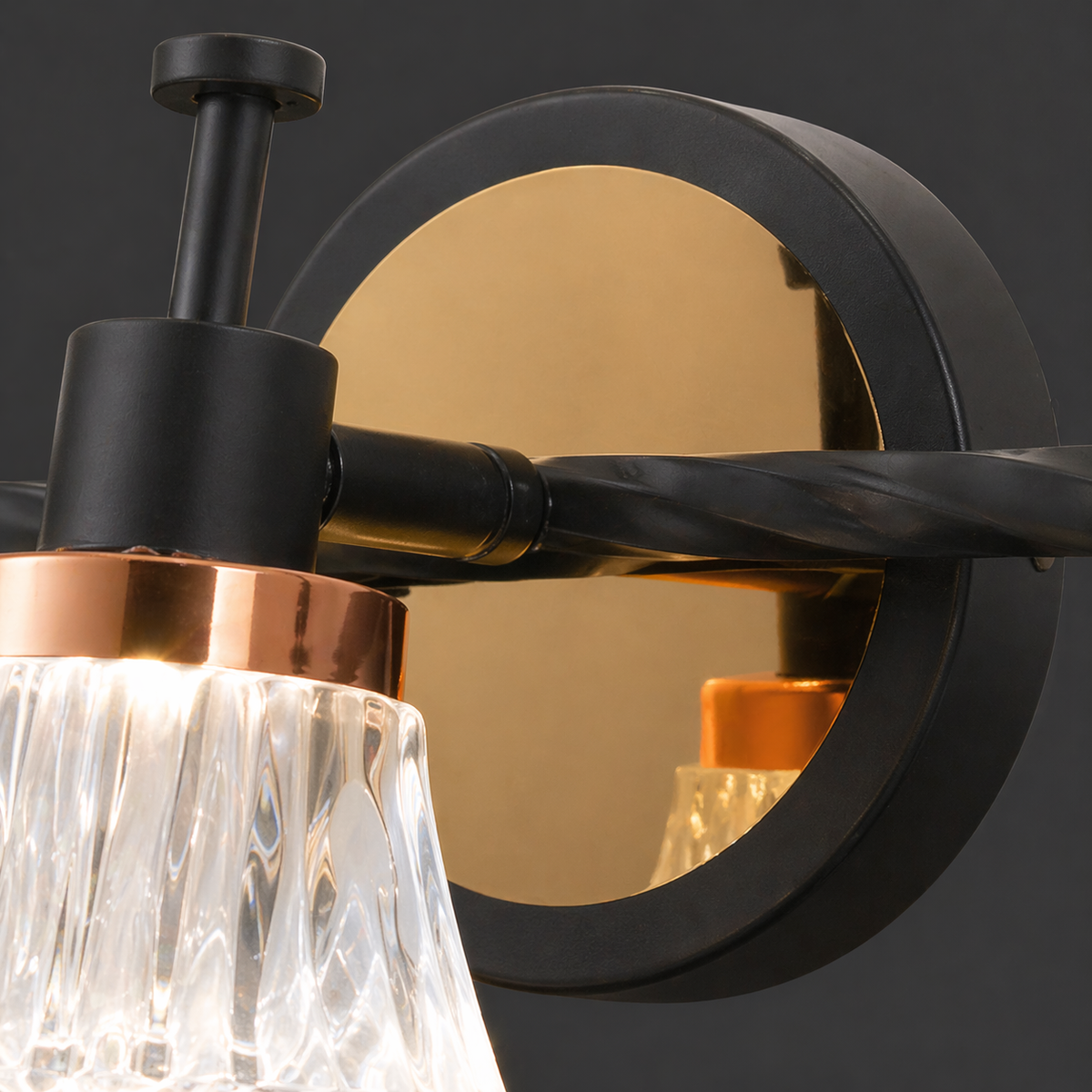 LumiTwist Triple Crystal Vanity Wall Light