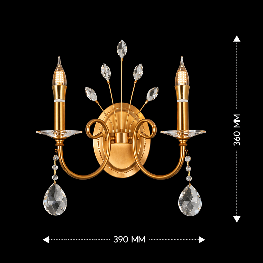 Elysia Crystal Twin Wall Sconce