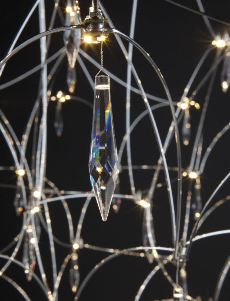 Crystalline Silver X Glass Chandelier