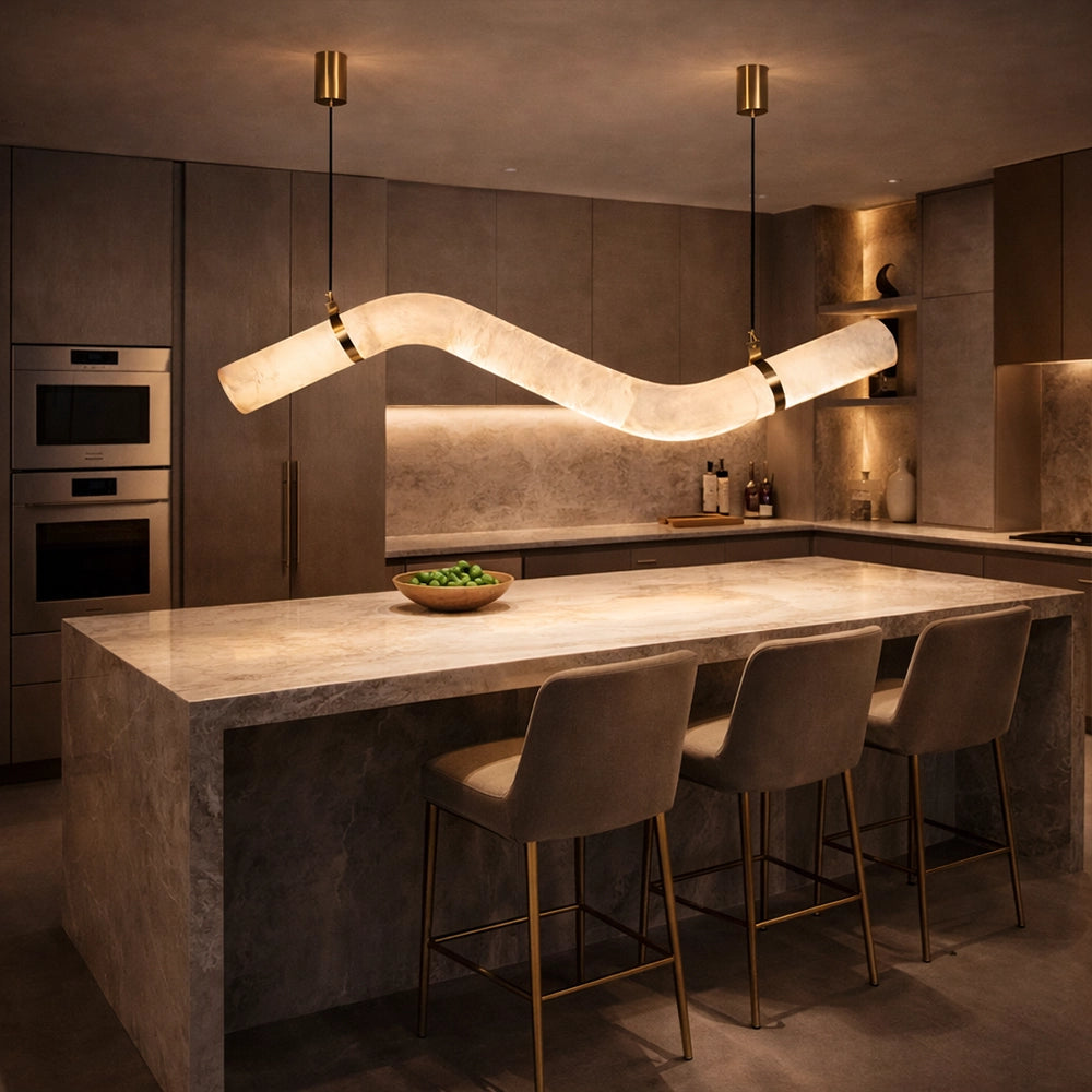 Serpenta Marble Wave Pendant Light