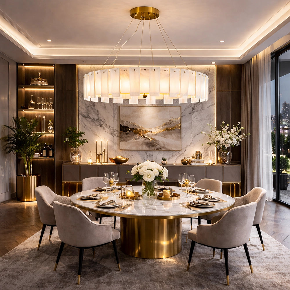 Valmere Tiered Marble Ring Chandelier