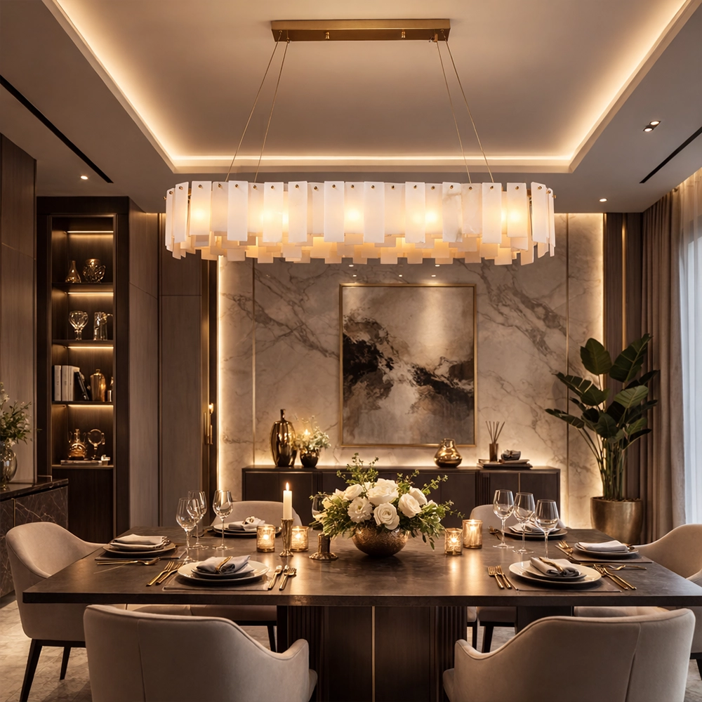 Averra Grand Marble Ring Chandelier