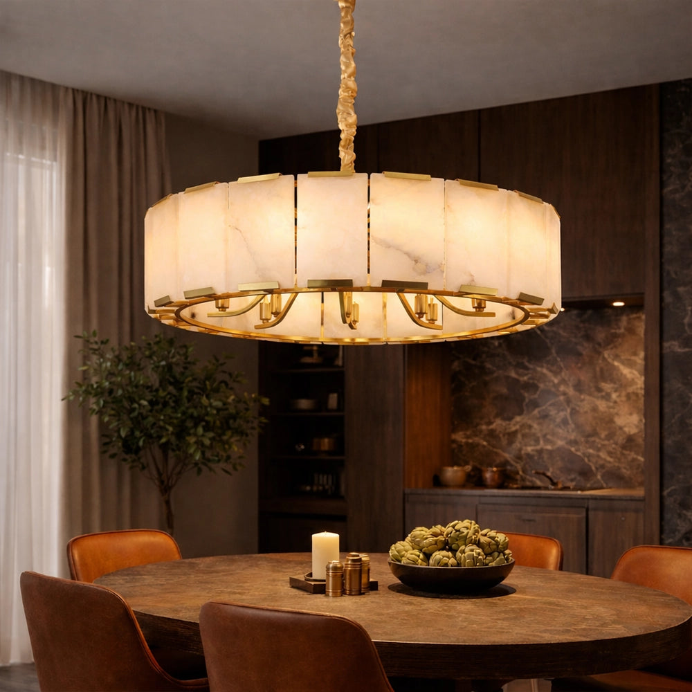 Aurestone Marble Drum Chandelier