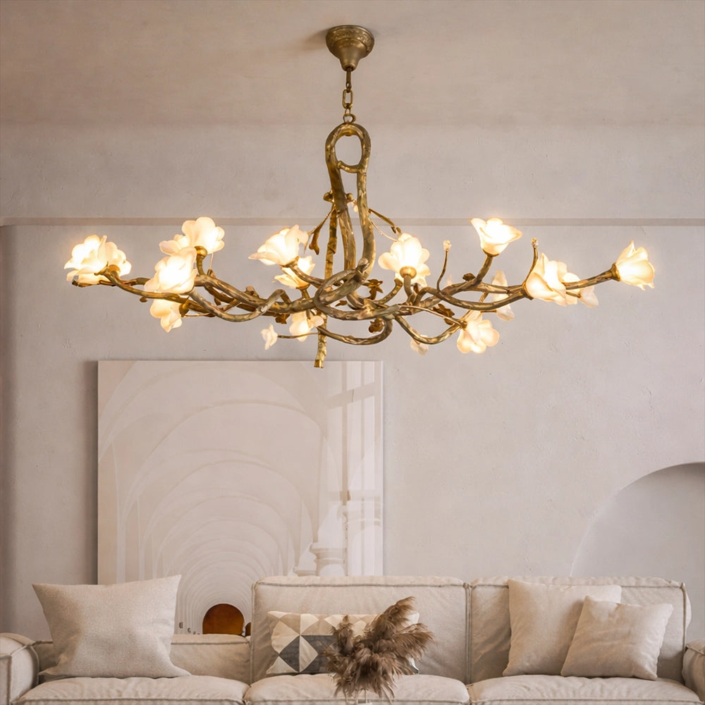 Alabaster Lotus Canopy Chandelier