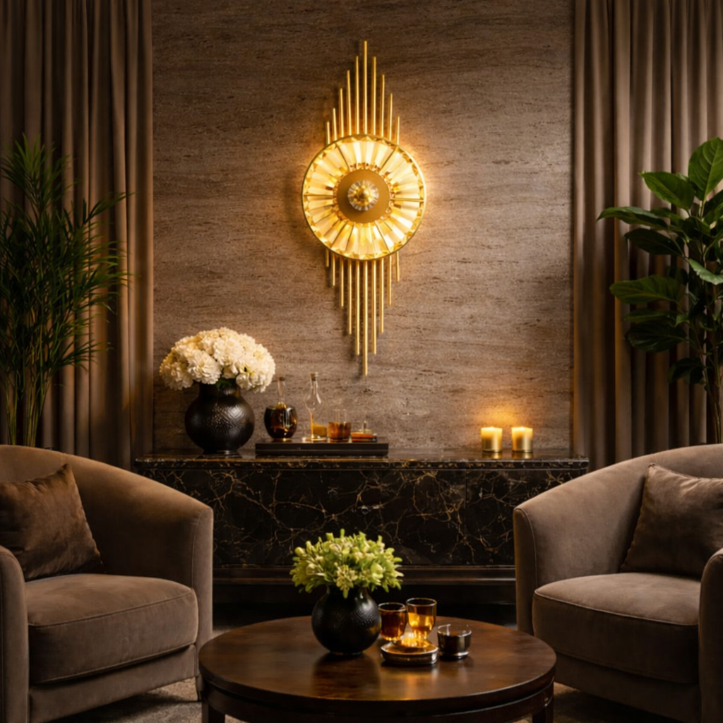 Crystal Sunburst Wall Light