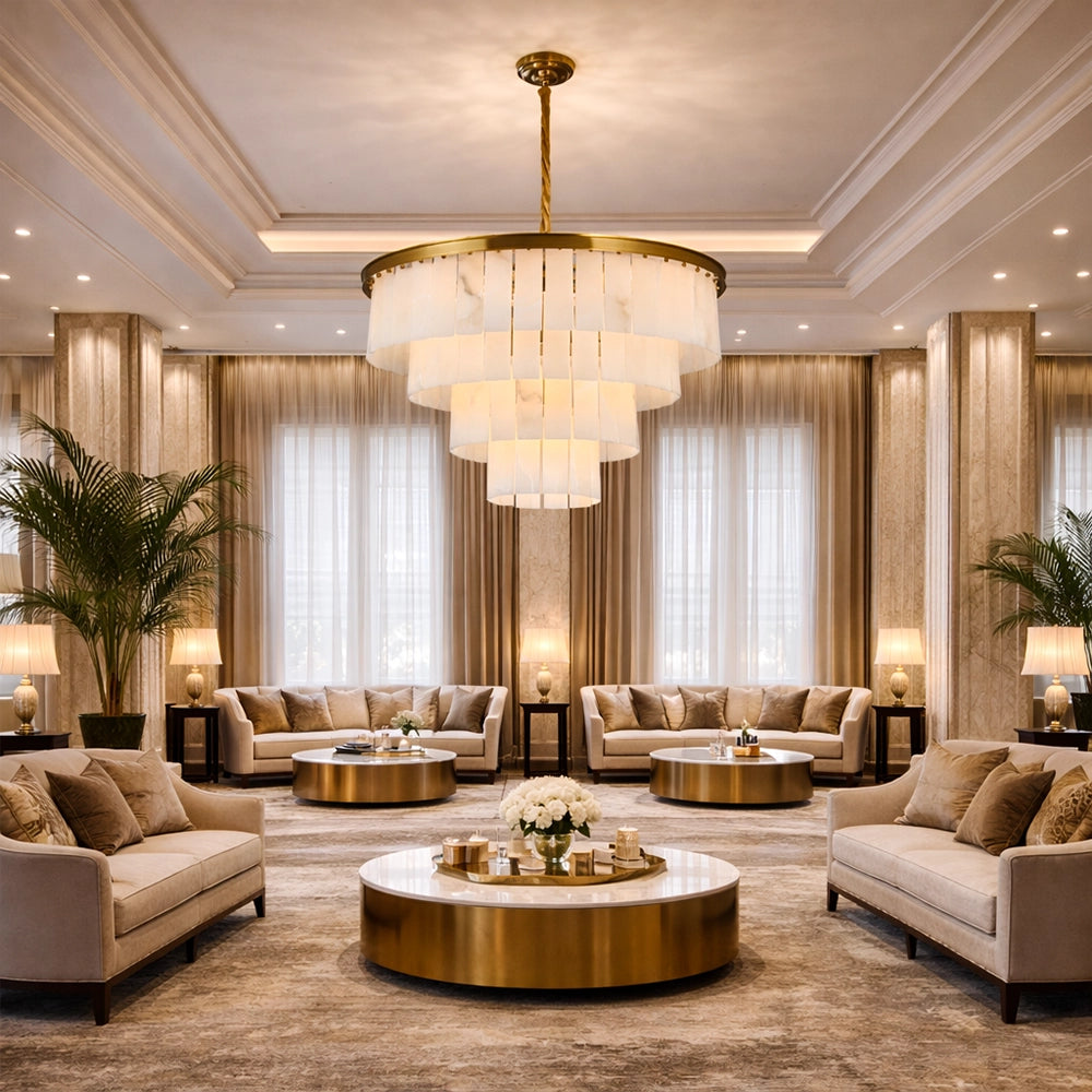 Cascara Tiered Marble Chandelier