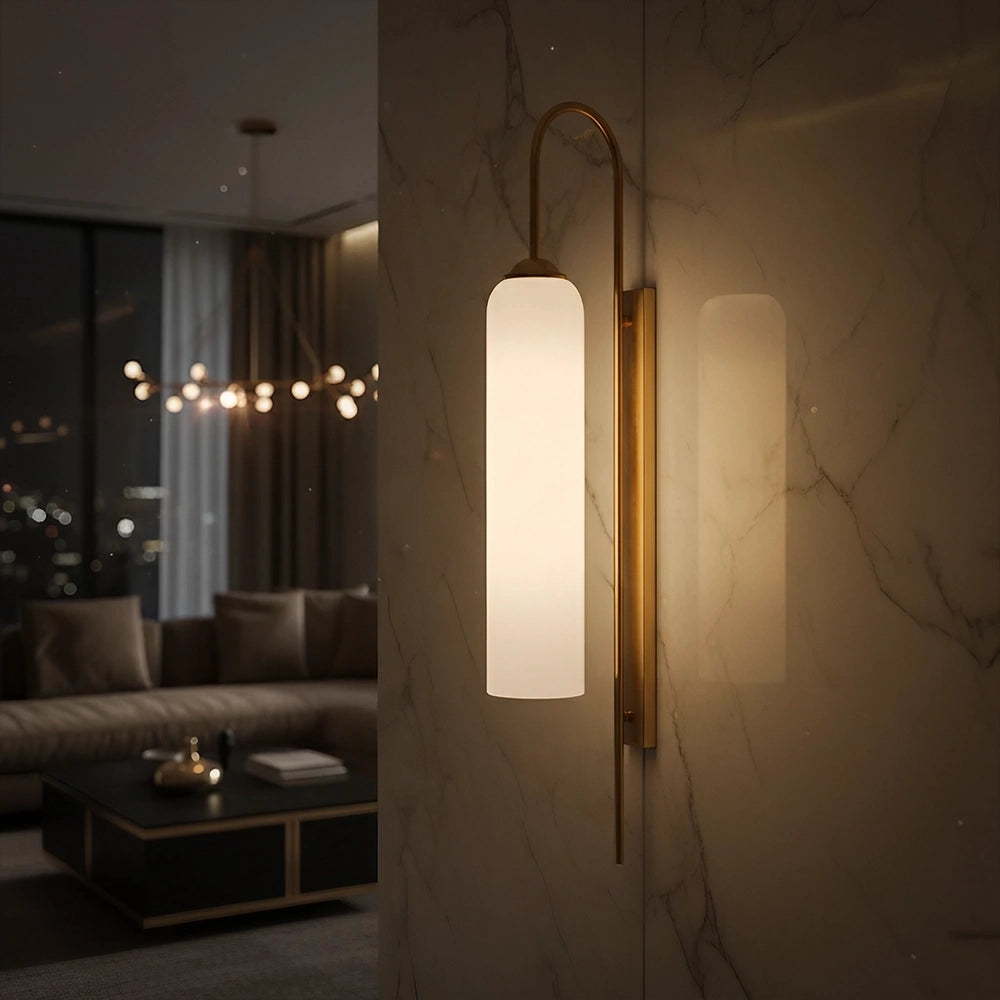 Modern White Glass Pendant Wall Light