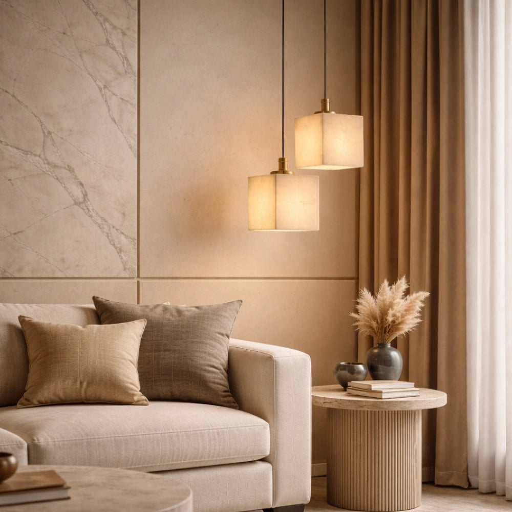 Caldera Marble Cube Pendant Light