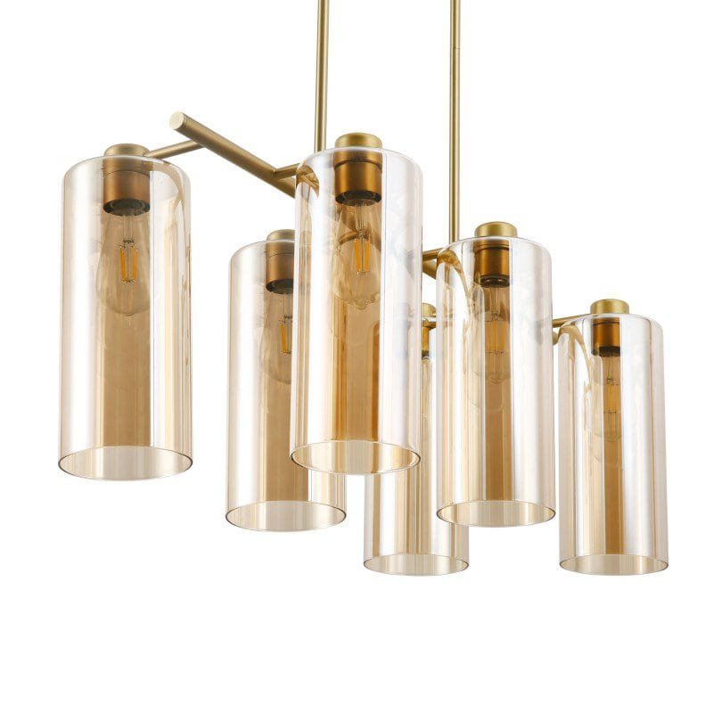 Smokey Lux (Gold) Glass Chandelier