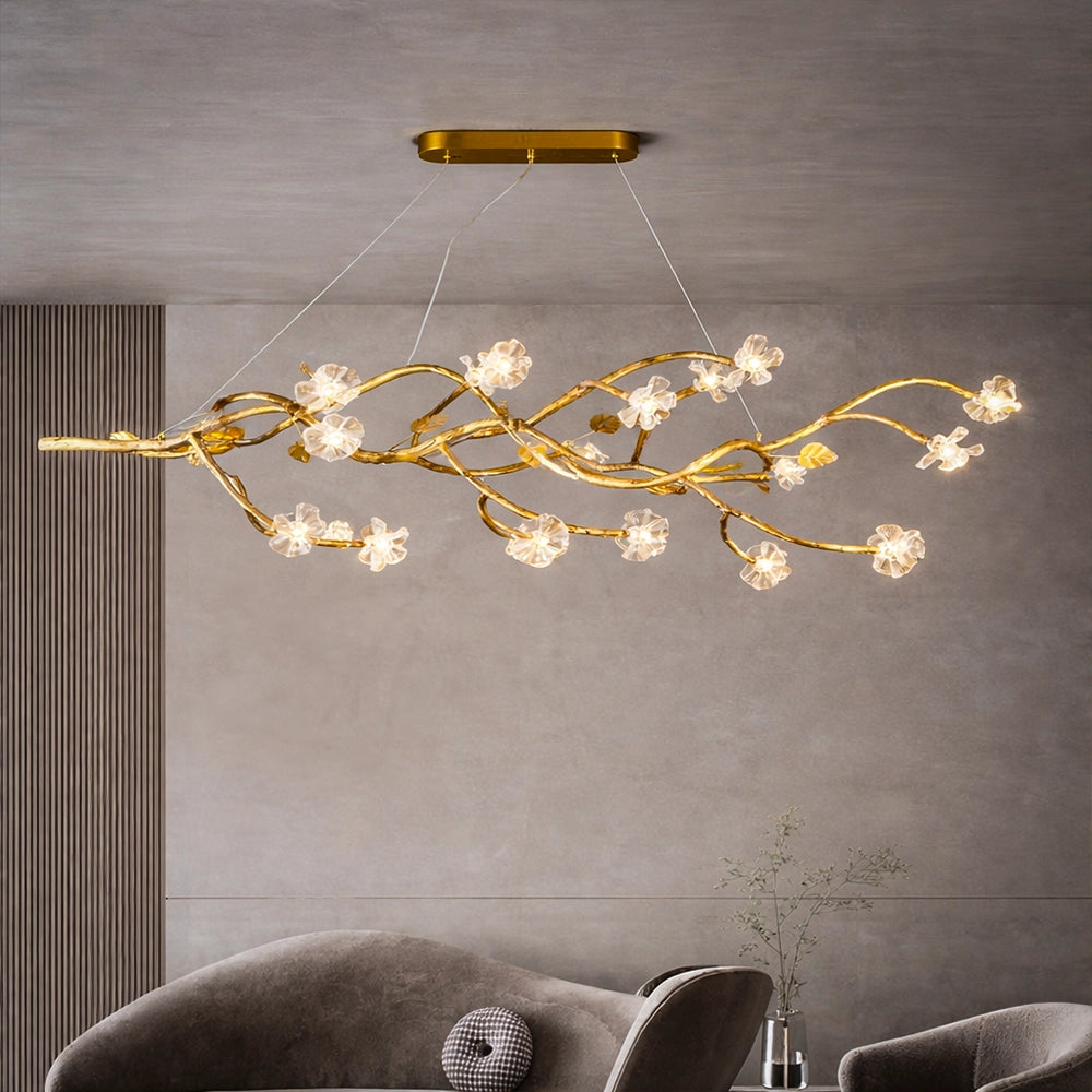 Aurora Vine Crystal Linear Chandelier