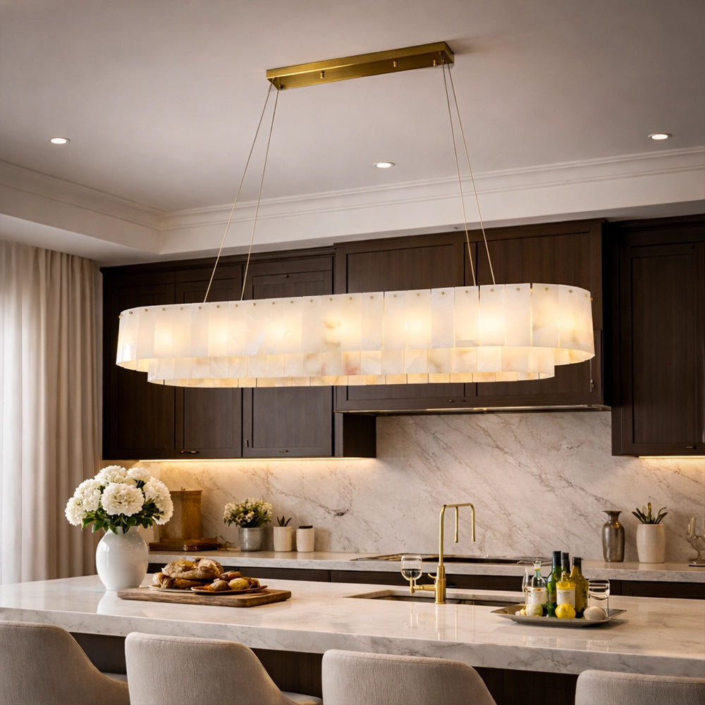 Serenity Marble Rectangle Chandelier