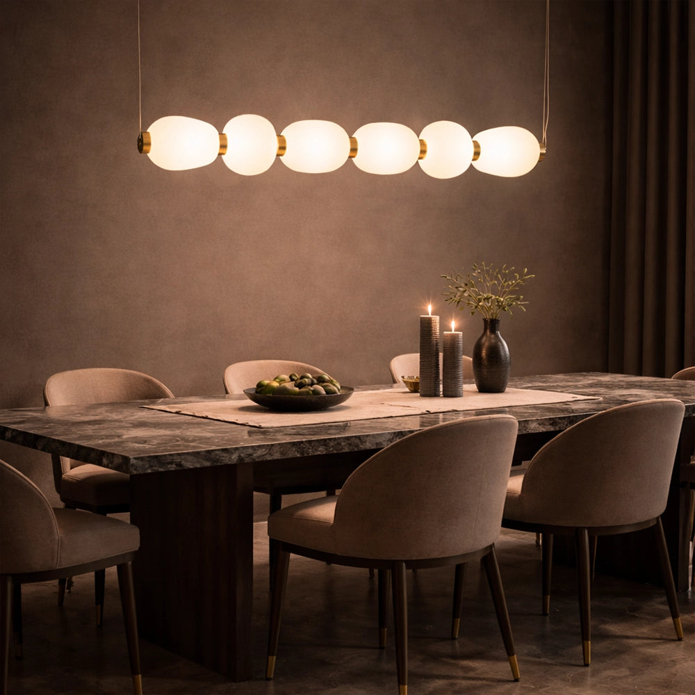 CloudPearl Linear Opal Globe Chandelier