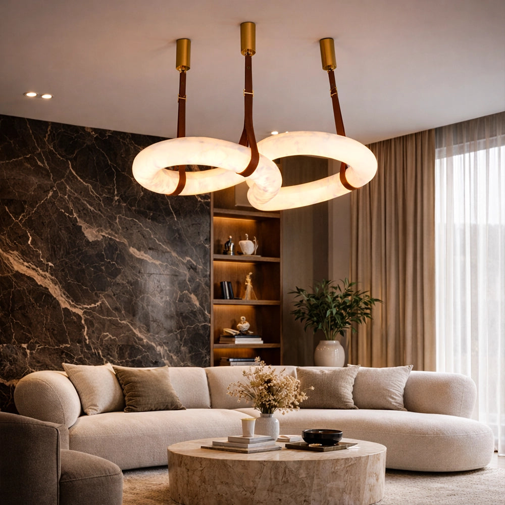 Eterna Loop Marble Ring Chandelier