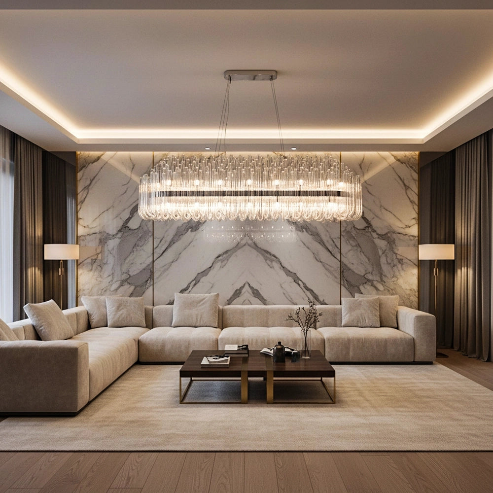 Linear Acrylic Tube Bar Chandelier