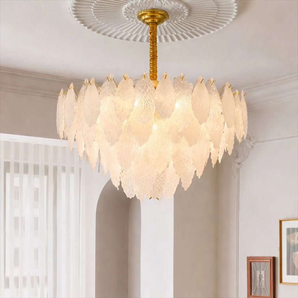 Lunaria Veil Tiered Leaf Chandelier