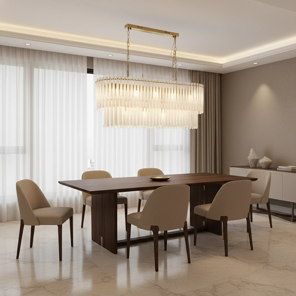 Imperial Halo Glass Rod Chandelier