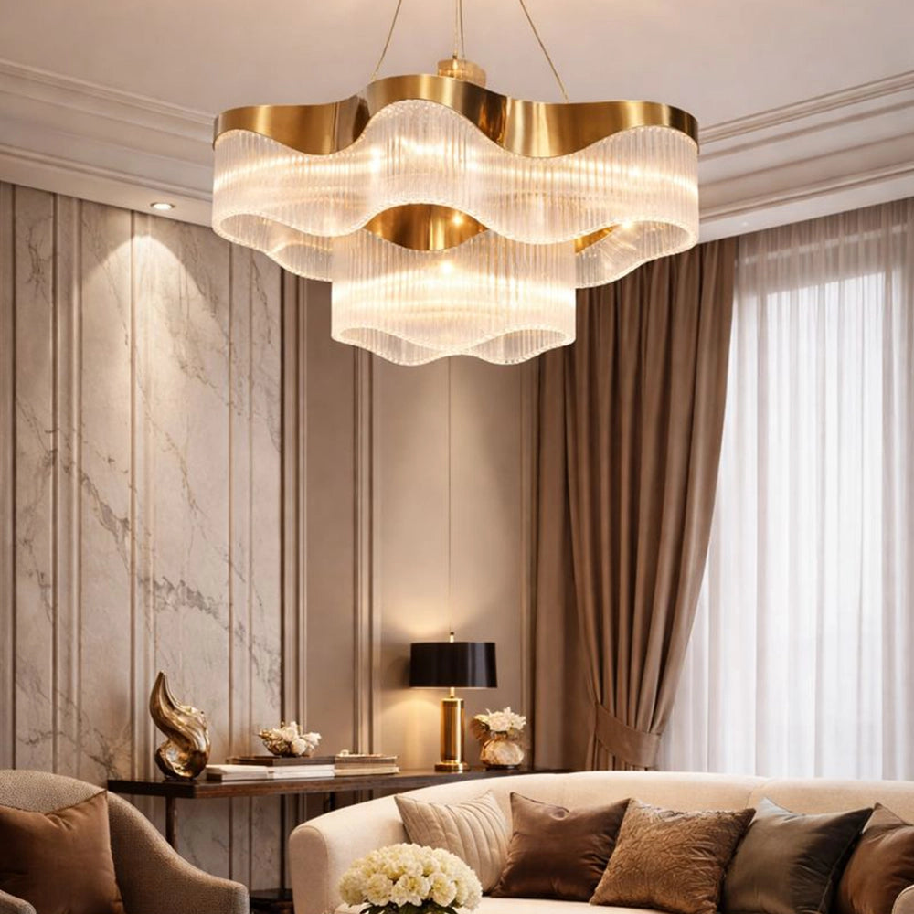 Tidal Wave Undulation Chandelier