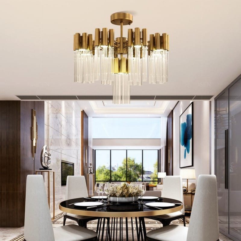 Elara Cascade(7 Heads) Glass Chandelier