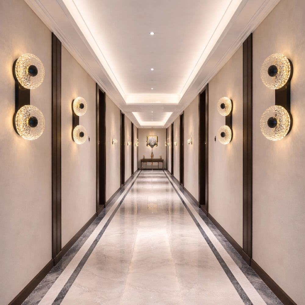 Dual Halo Ripple Wall Sconce