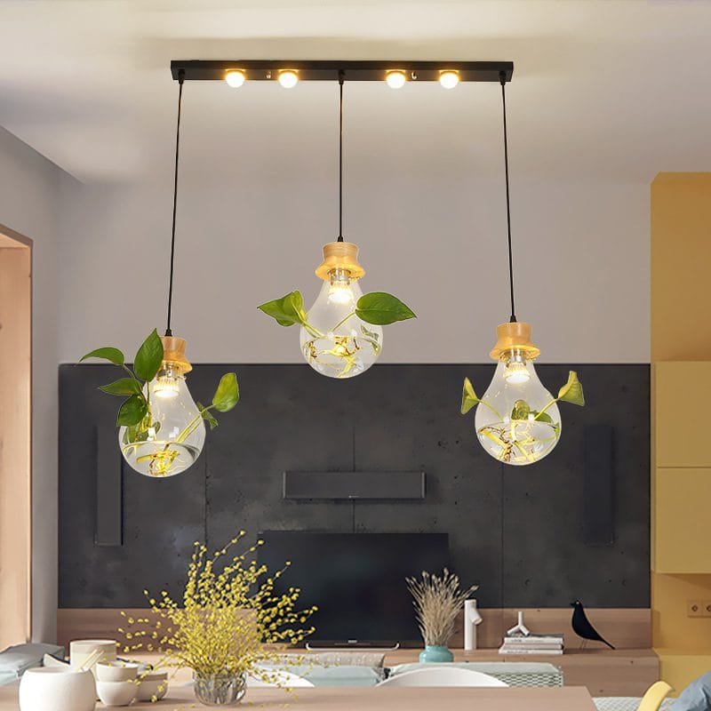 Greenery Globe Natural Wood Pendant Light