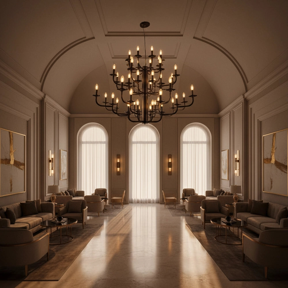 Noir Crest Multi-Tier Chandelier