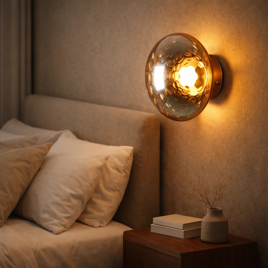 Solaris EmberSphere Amber Glass LED Wall Light