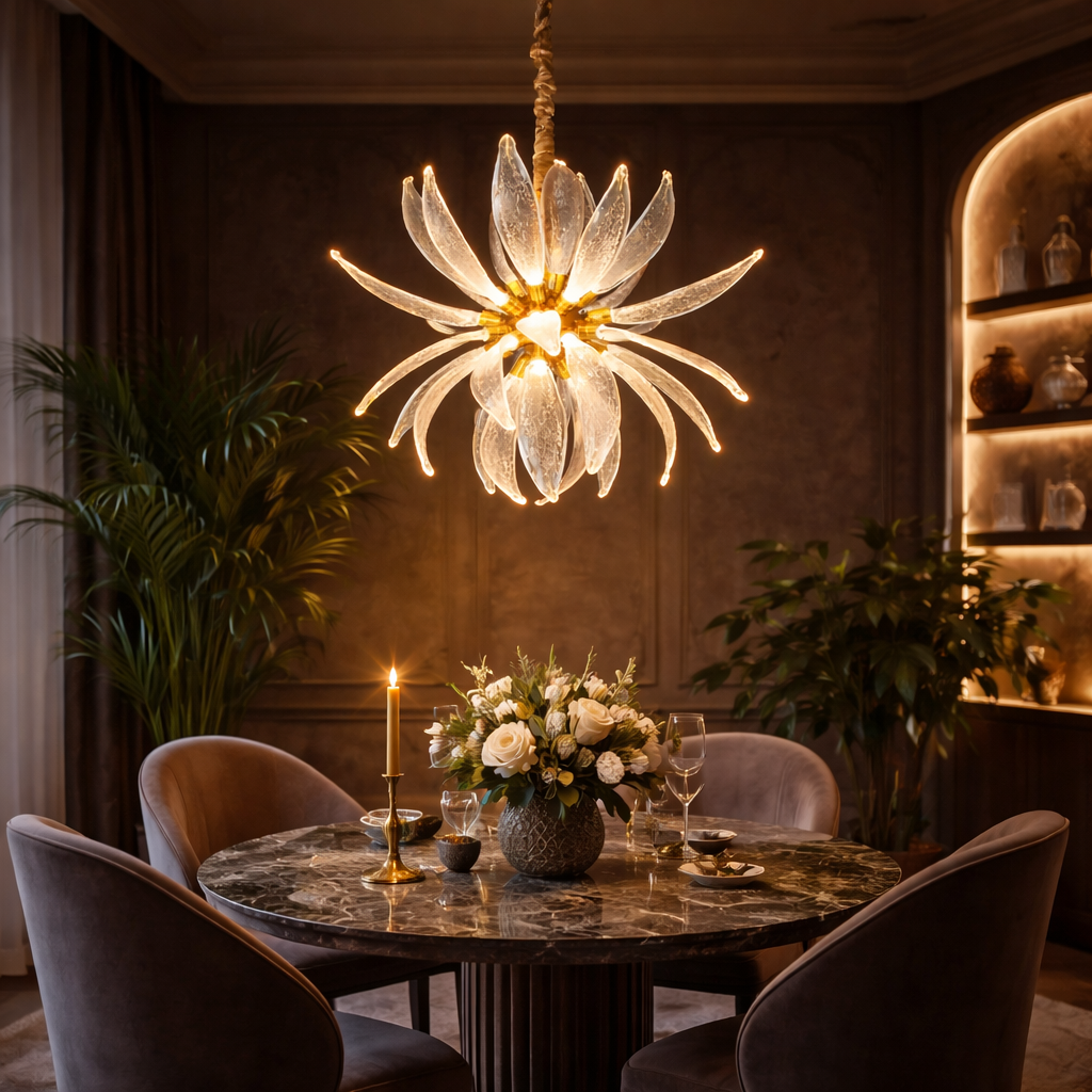 Celestia Radiant Petal Glass Chandelier