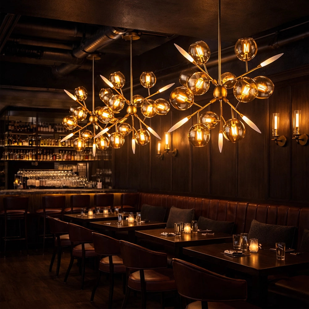 Spear Orb Galactic Arm Chandelier