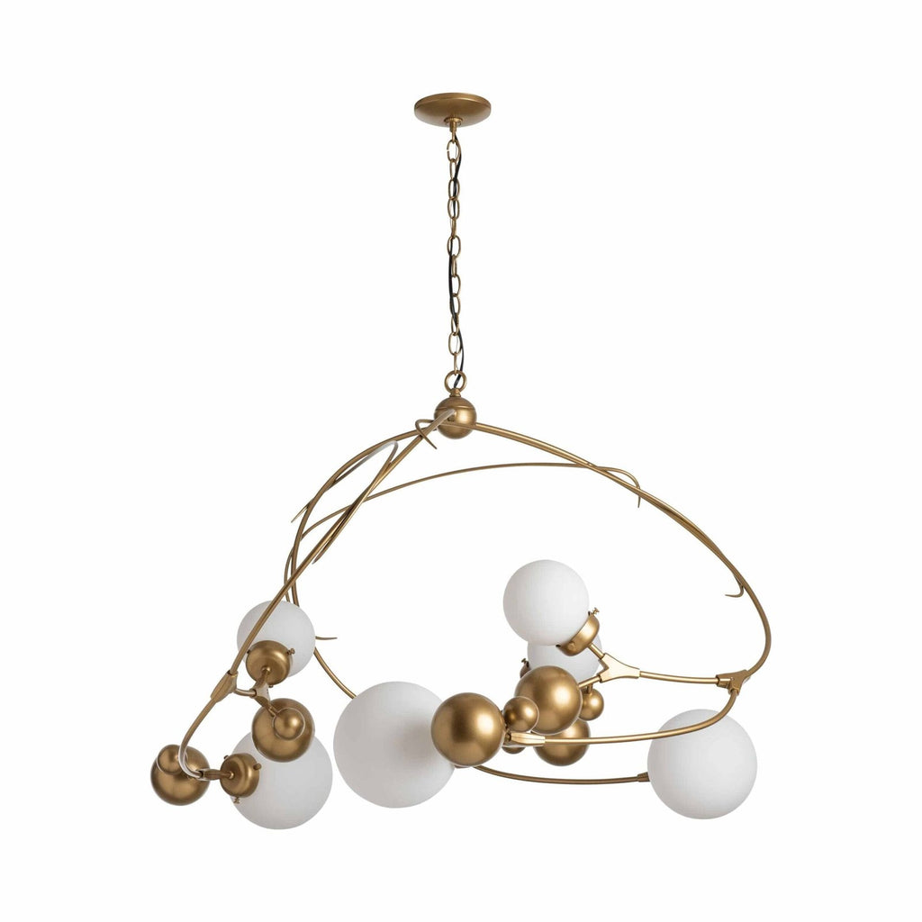 First Snow Curved Globe Glass Chandelier