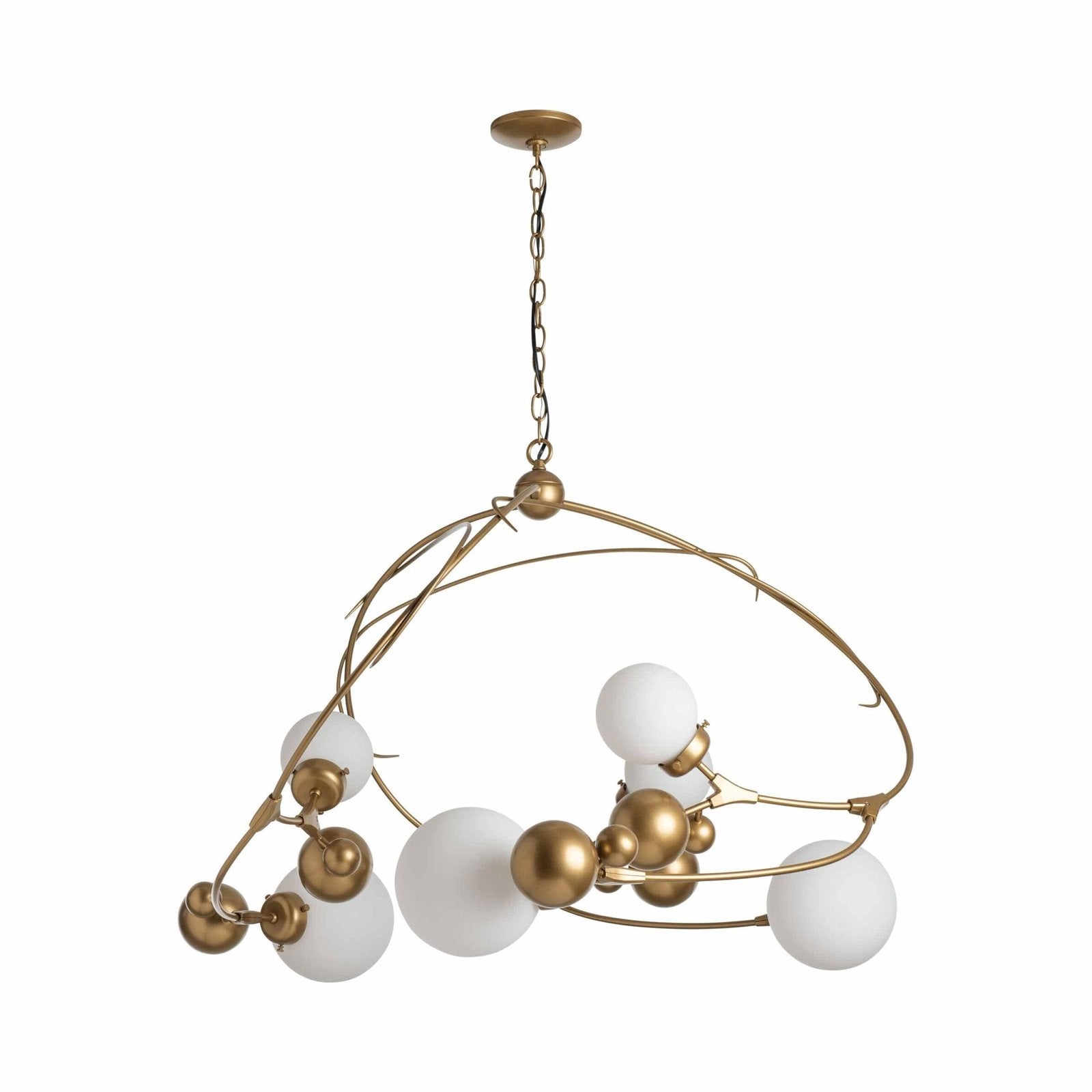 First Snow Curved Globe Glass Chandelier