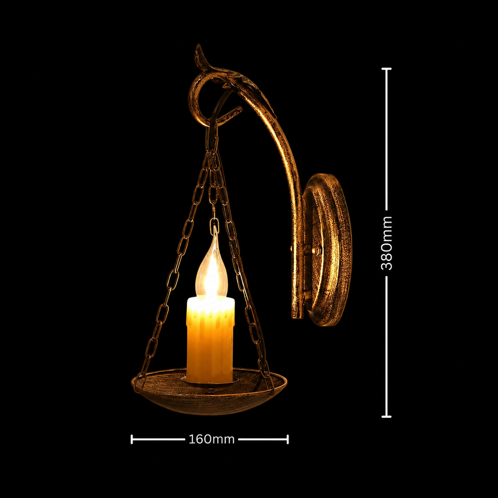 Emberglow Vintage Candle-Style Wall Lamp