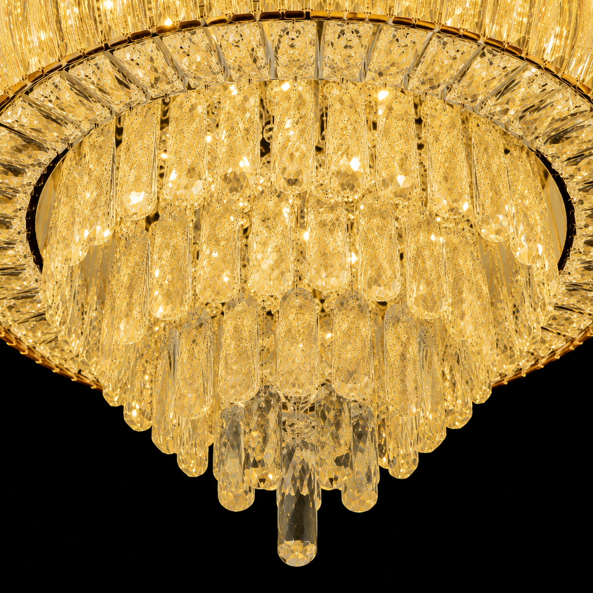 Luminara Halo Crystal Flush Mount Chandelier