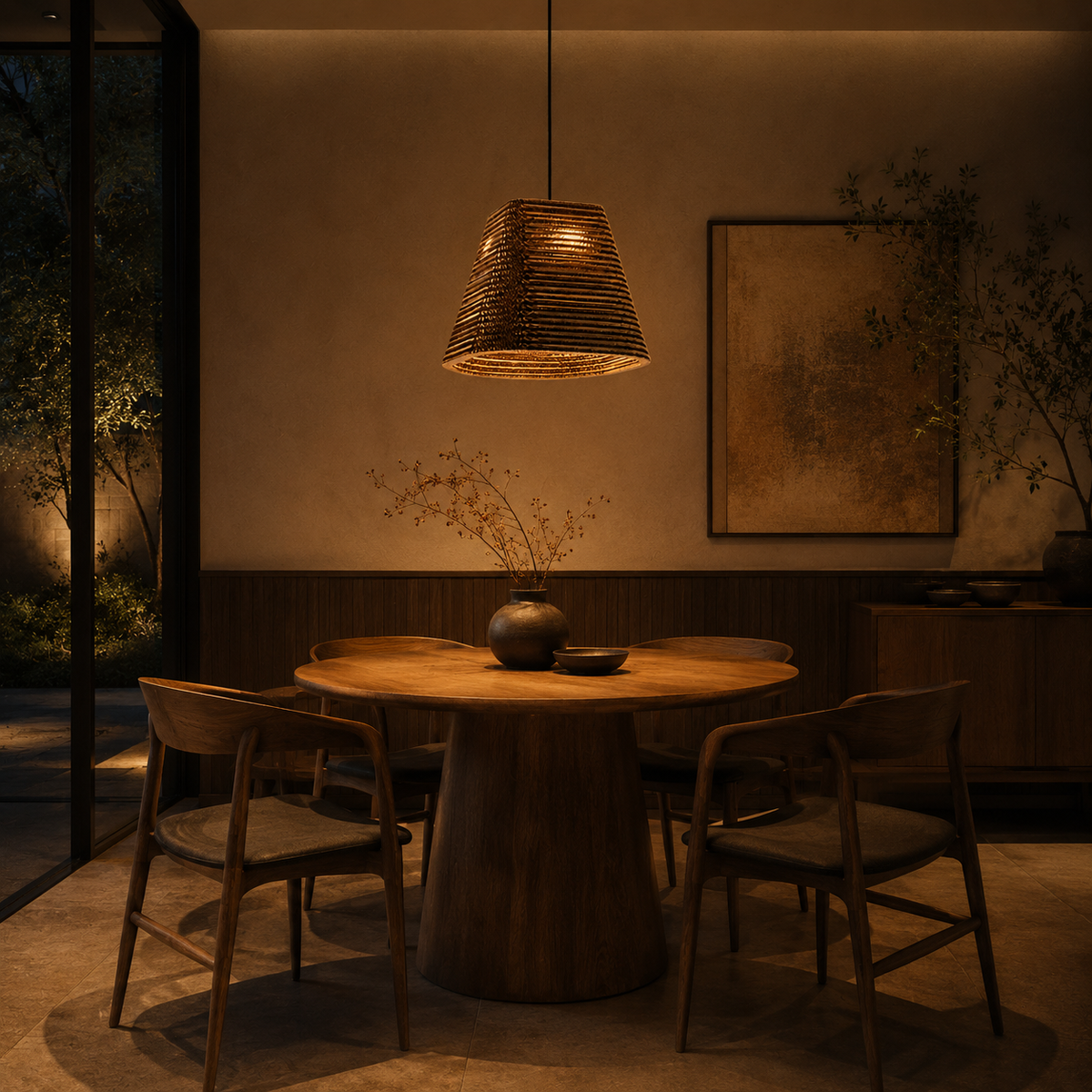 Terra Cube Geometric Textured Pendant Light