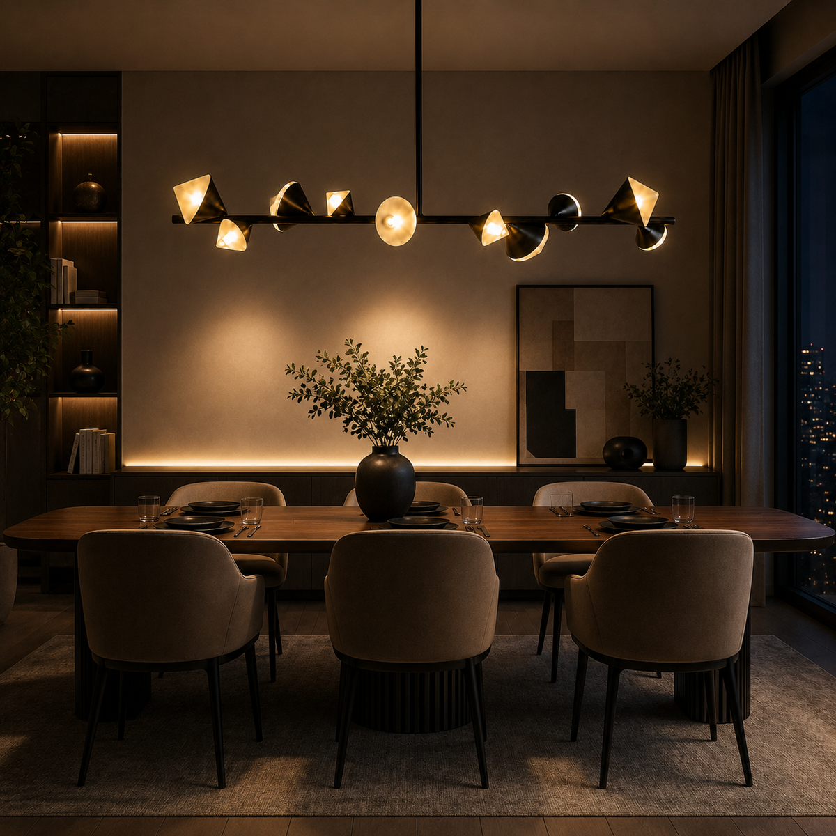 Noir Arc Linear Pendant Light