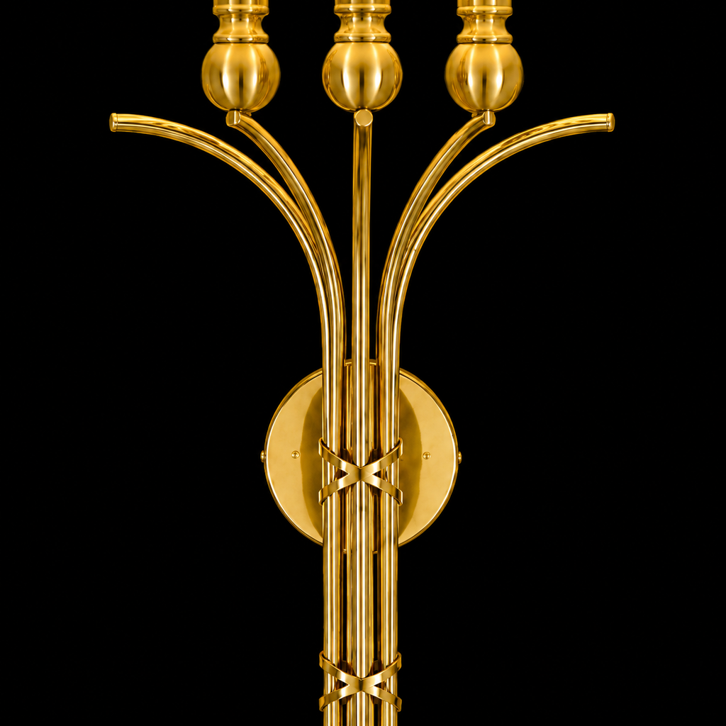 Regalia Brass Fabric Wall Sconce