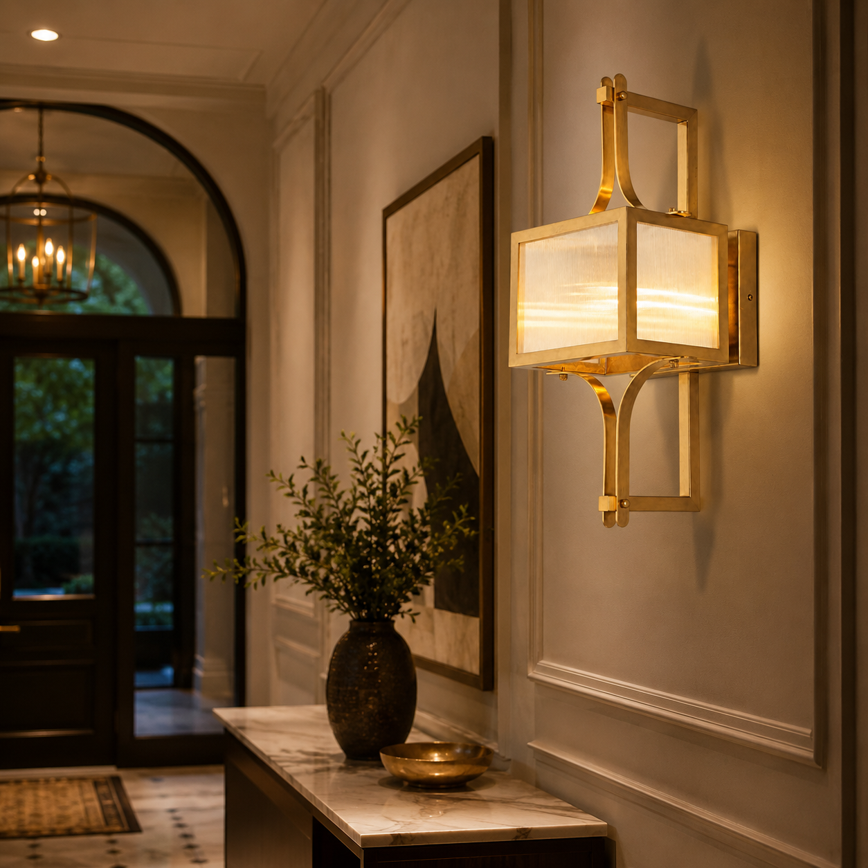 Monarch Brass Lantern Wall Sconce