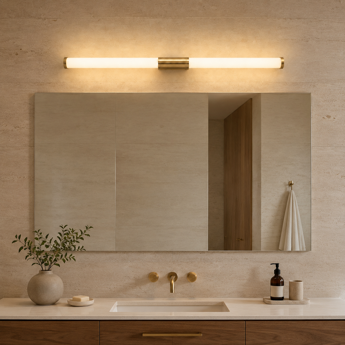 Aureline Brass Linear LED Wall Light