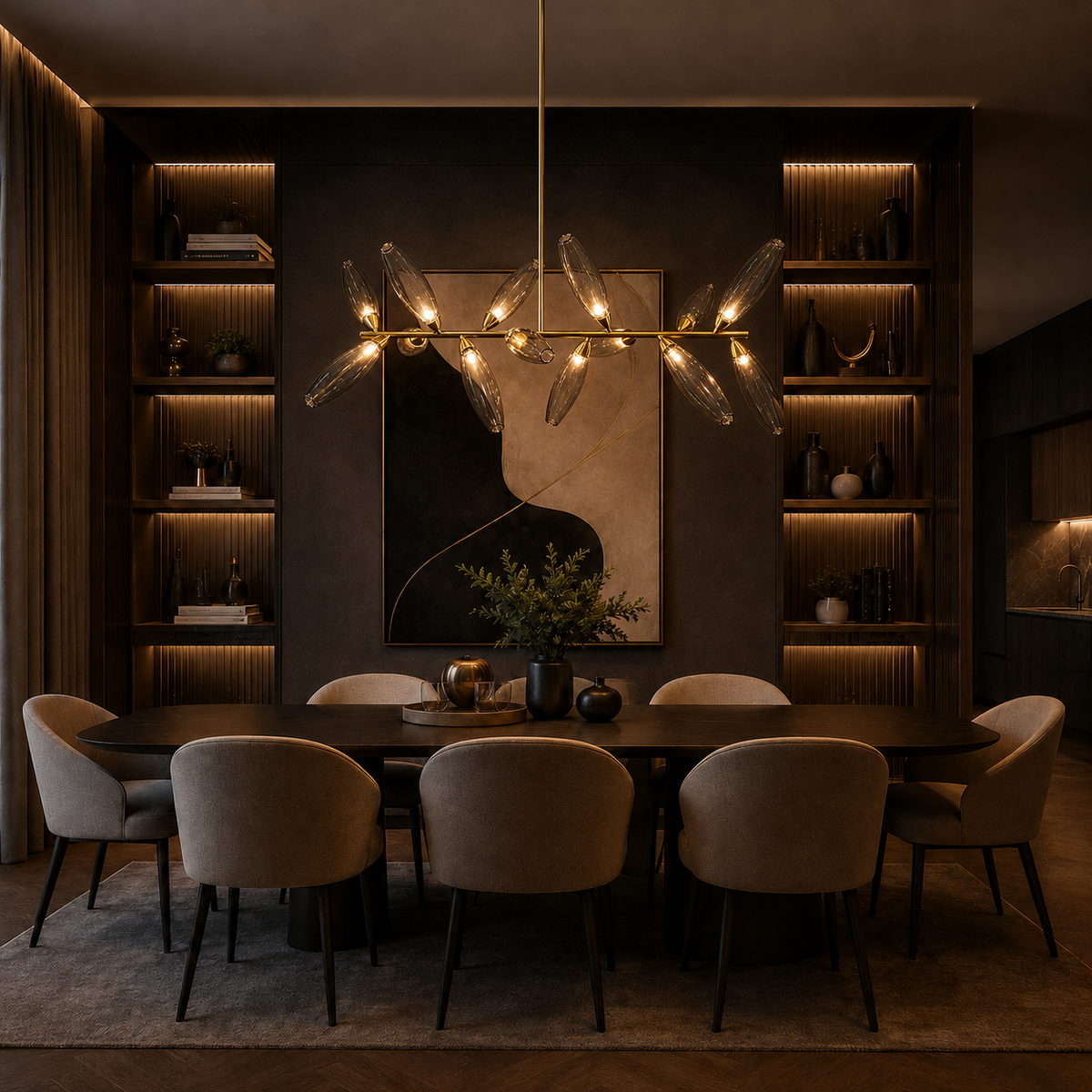 Aurelia Branch Glass Linear Chandelier