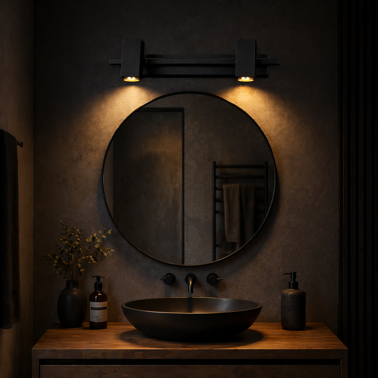 Noir Linear Duo Wall Spotlight