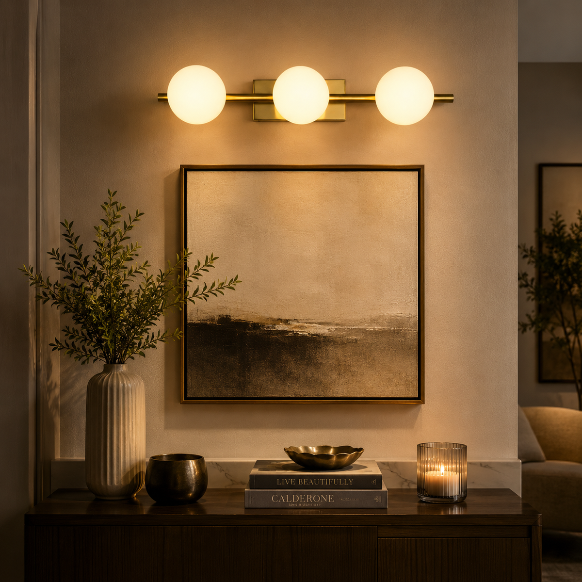 Solvian Triple Orb Wall Light