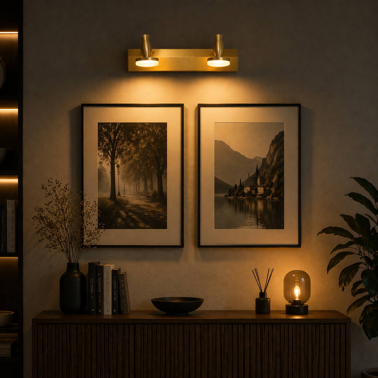 Luma Duo Gold LED Wall Light