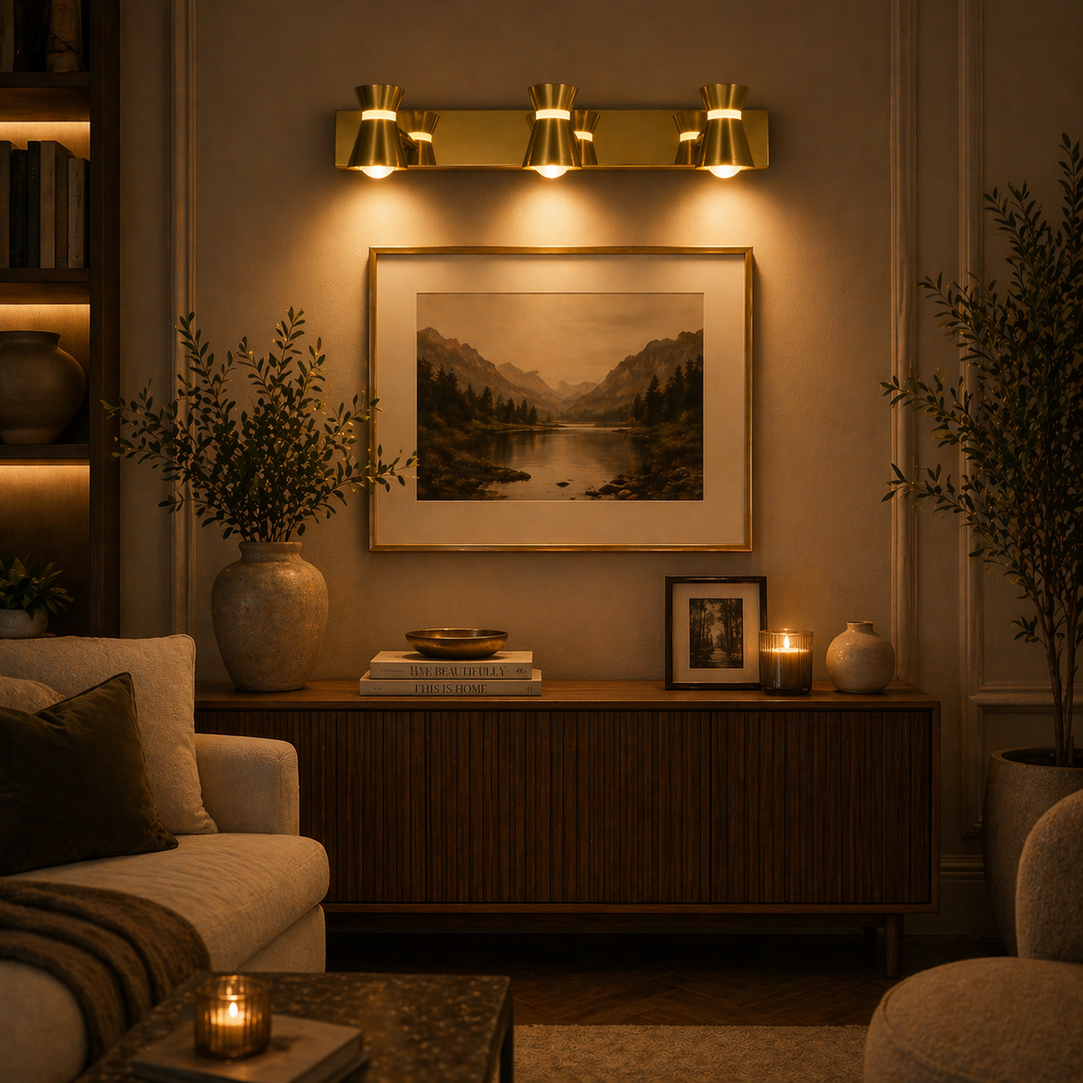Vespera Trio Gold Mirror Lamp